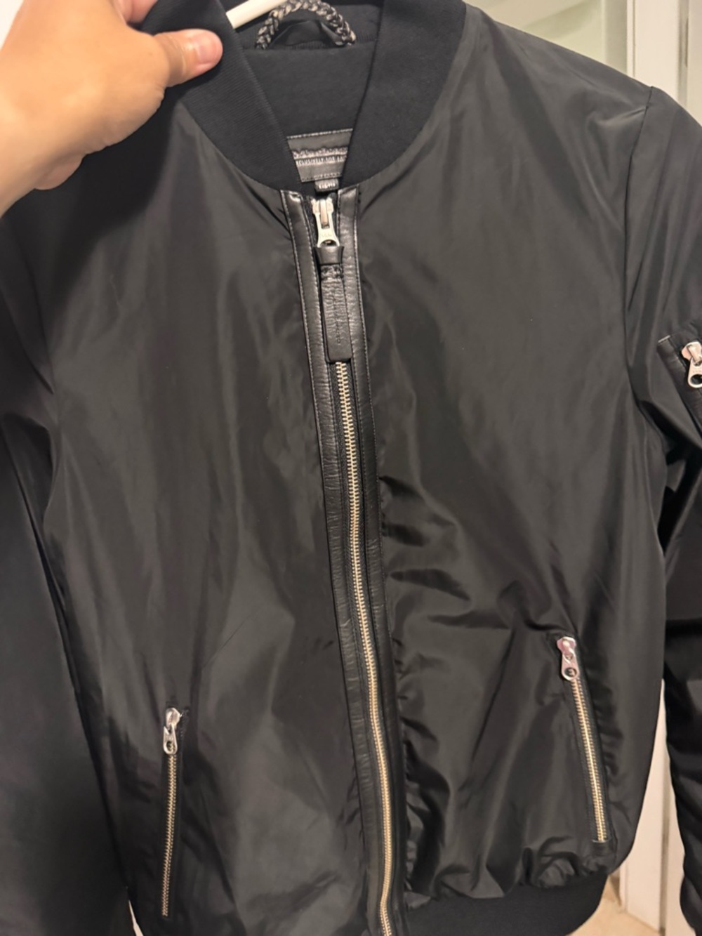 Mackage Black Women's Bomber Jacket with Zip Details
